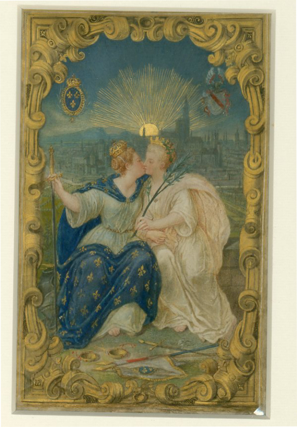 ALLEGORIE DU RATTACHEMENT DE STRASBOURG A LA FRANCE EN 1681